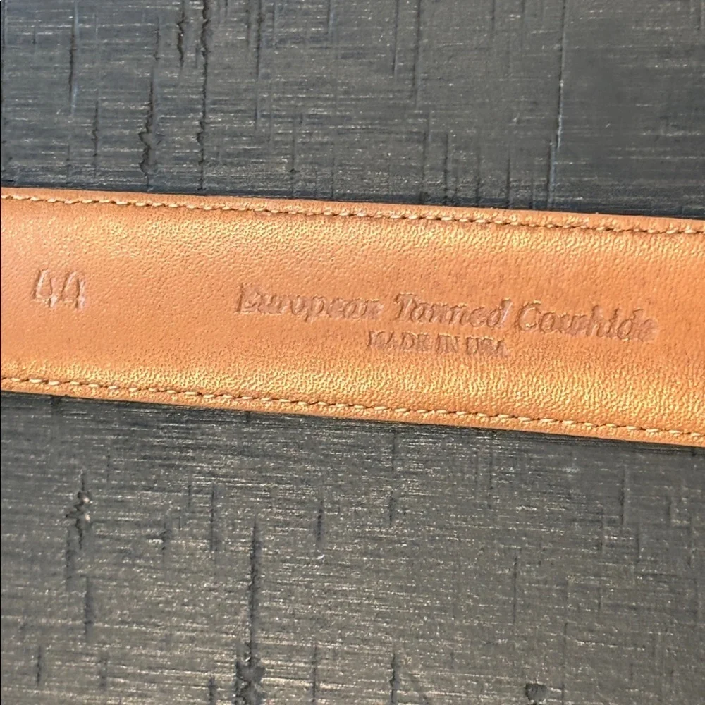 Johnston & Murphy Brown and European Tan Cowhide Leather Belt Size 44